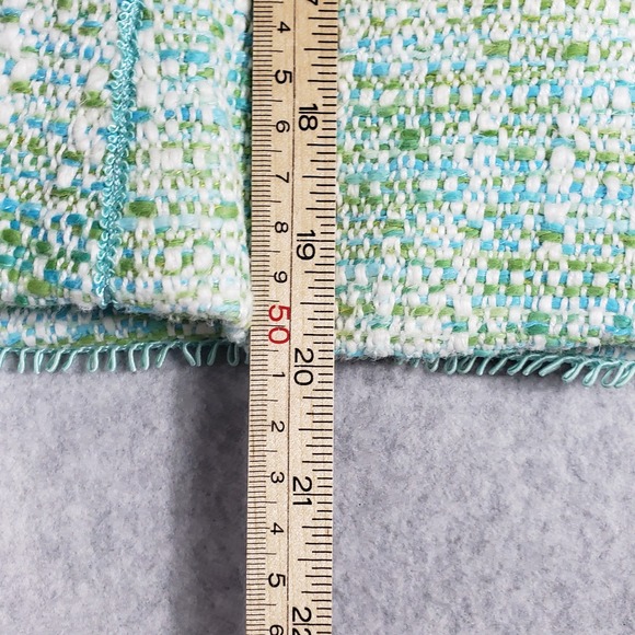 Valerie Stevens 8 P Tweed Skirt Suit Set Mint‎ Blue Green Wool Blend Glamouratti - Picture 9 of 16